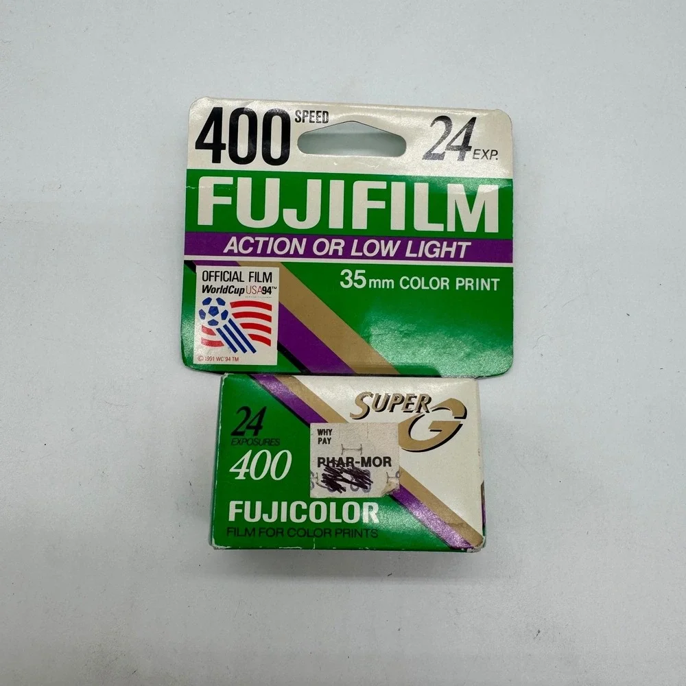 Vintage Fujifilm Fujicolor Super G 400 35mm Film 24 Exp World Cup USA 94 Sealed